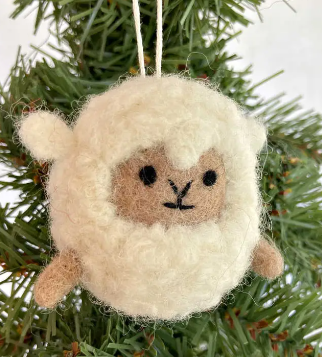 Felted Sheep Ornament