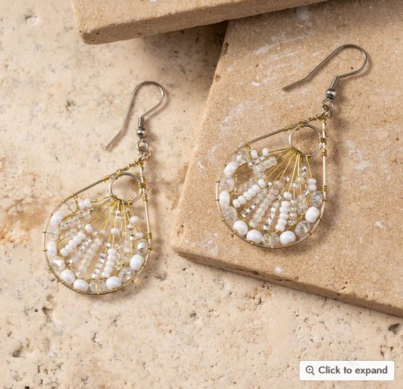 "Vaso" Glass Bead Teardrop Earrings