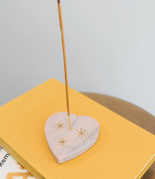 Jaipuri Heart Marble Incense Holder