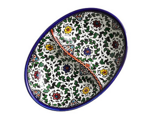 West Bank Ceramic Divided Dish, Blue