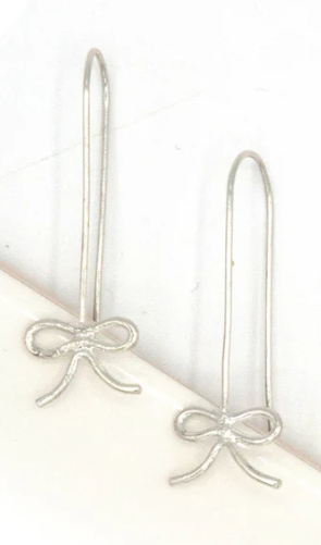 Earrings, Bow Drop