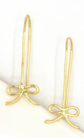 Earrings, Bow Drop