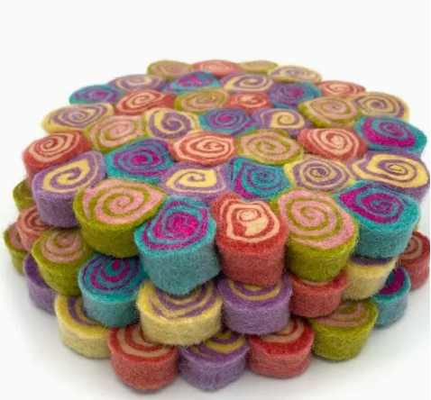 Felt Swirl Trivet, Assorted Colors