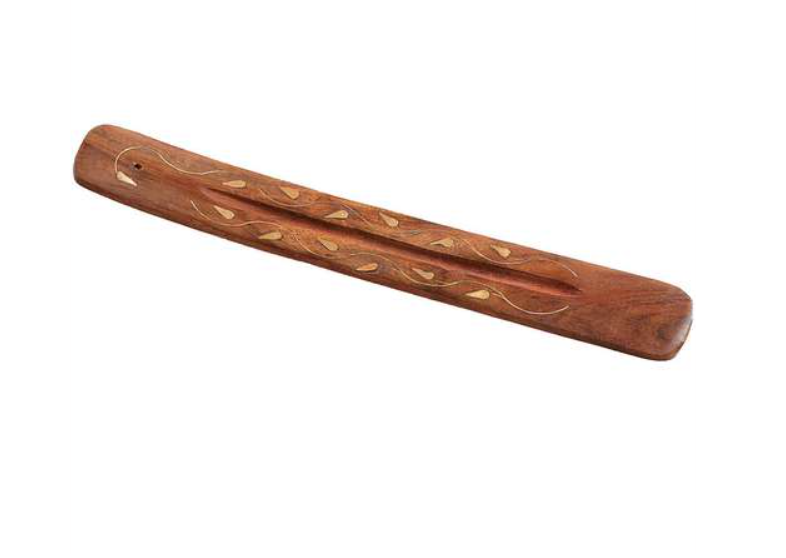 Incense Burner, Wood and Brass Inlay, Assorted