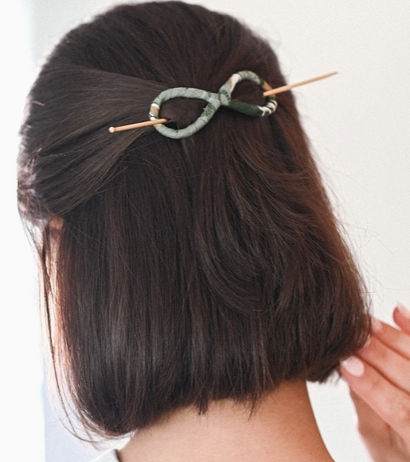 Hair Slide with Stick, "Infinity Figure 8", Assorted Colors