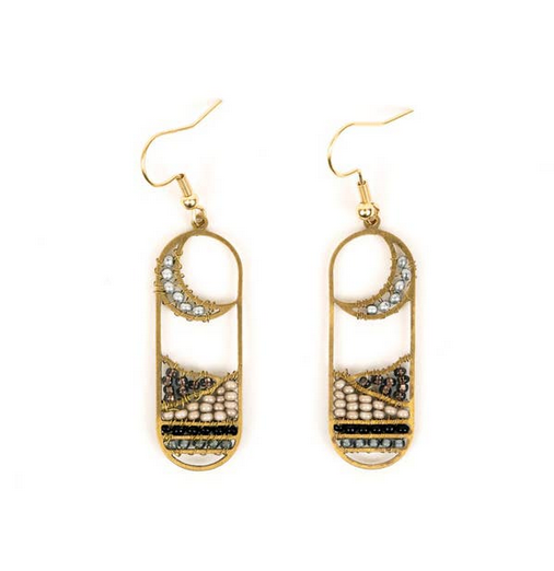 Earrings, Beaded Moonview