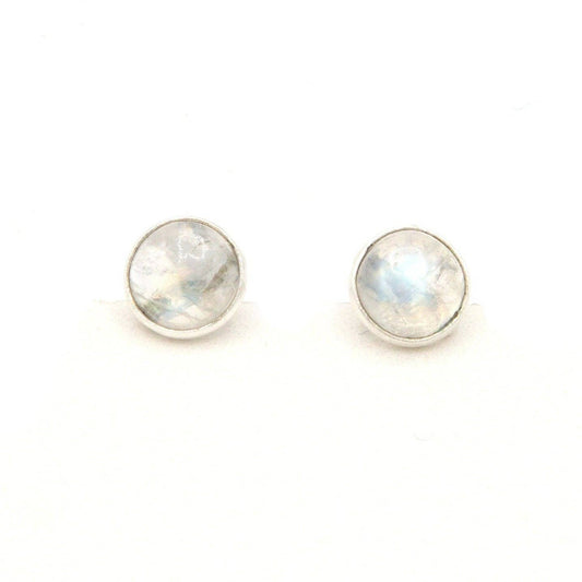 Earrings, "Full Moonstone" Studs