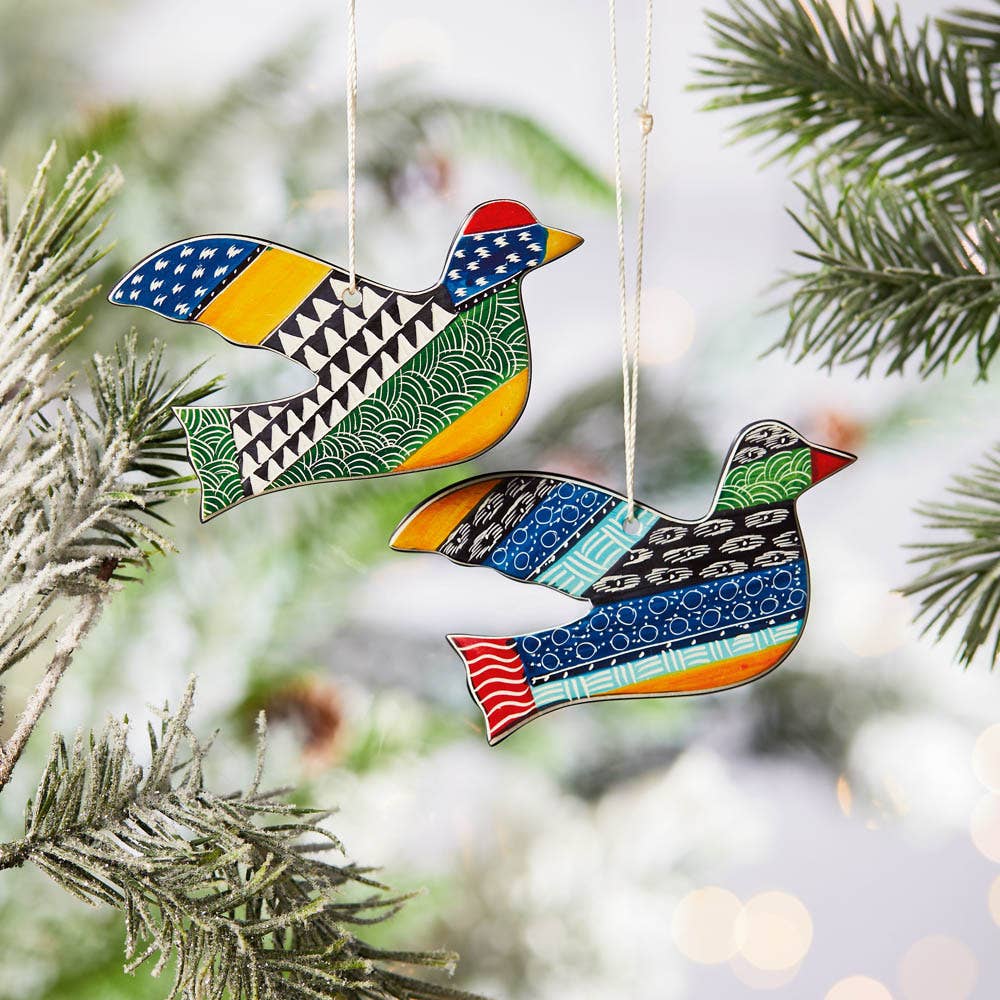 Soapstone Turtle Dove Ornaments^