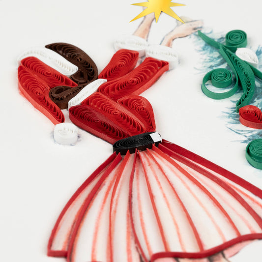 Quilled Greeting Card, “Christmas Lady”