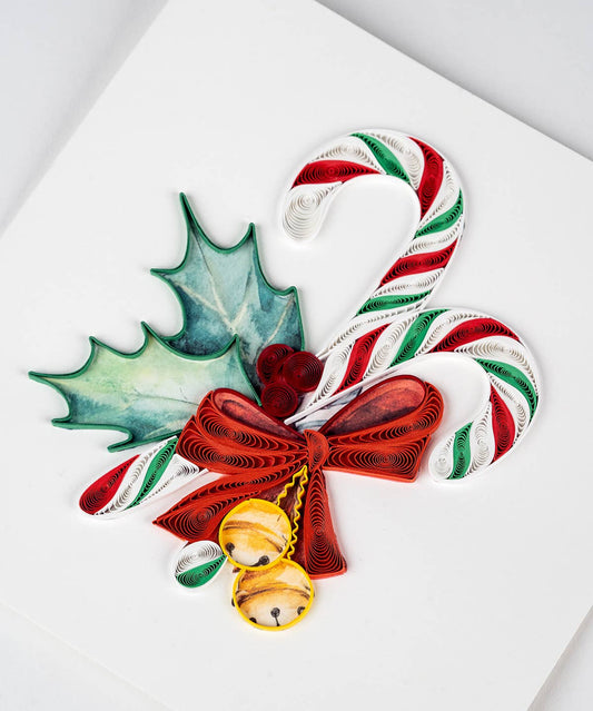Quilled Greeting Card, "Candy Canes"