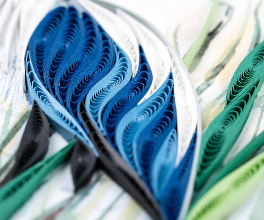 Quilled Greeting Card, "Great Blue Heron"