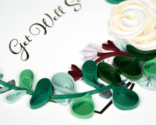 Quilled Greeting Card, "Get Well Eucalyptus"