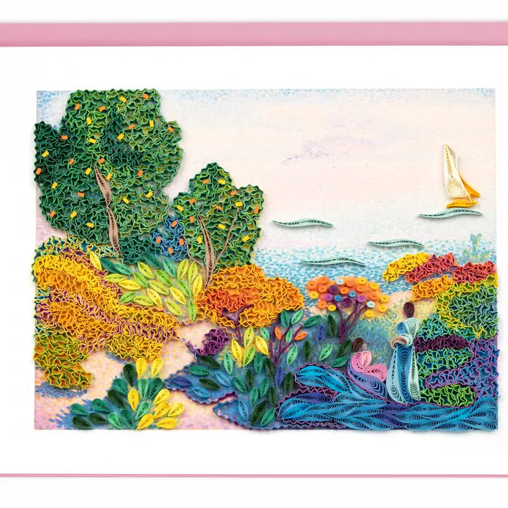 Artist Series Quilled Card - "Two Women By The Shore", Cross