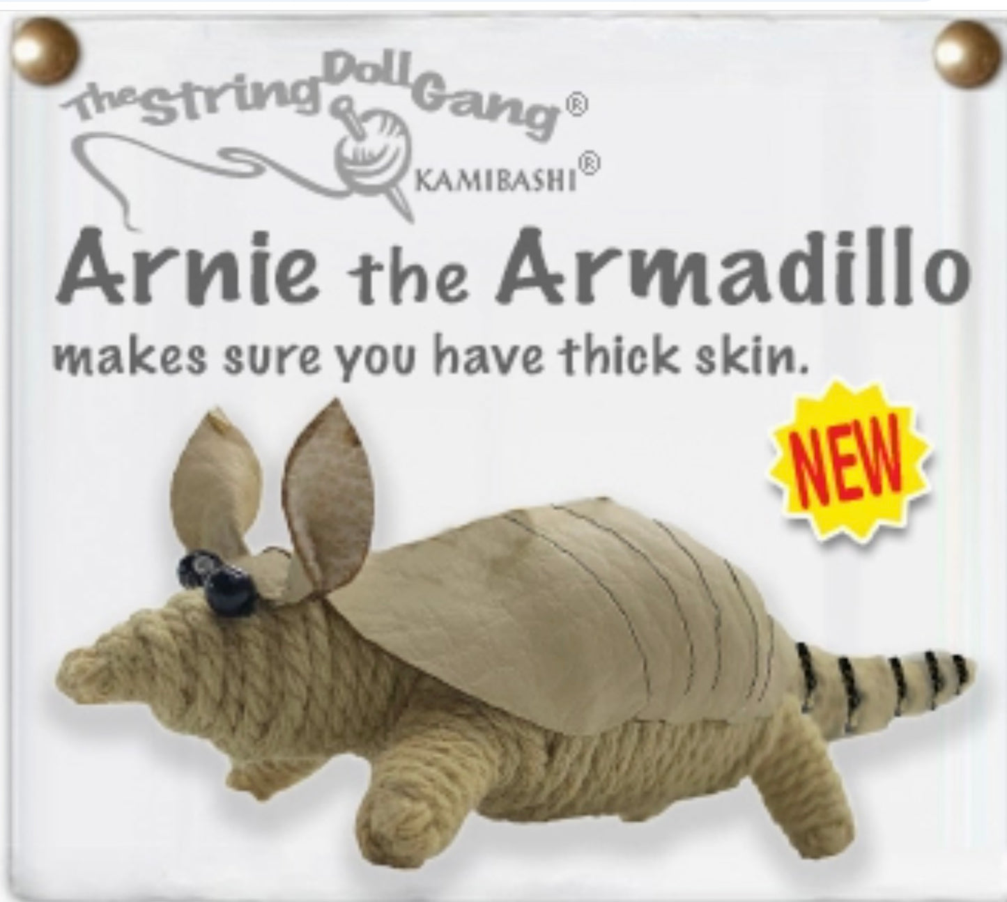 Keychain String Doll, "Arnie the Armadillo"