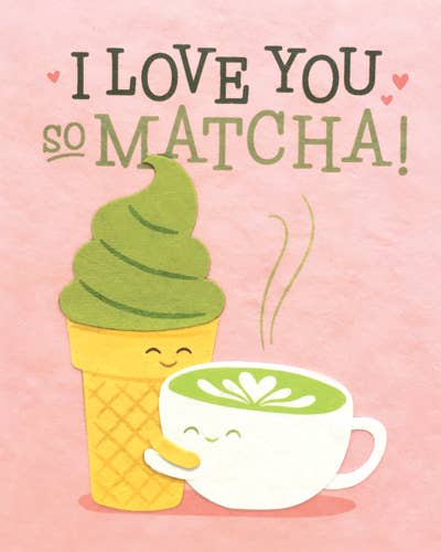 Recycled Paper Cards, "Matcha Love"