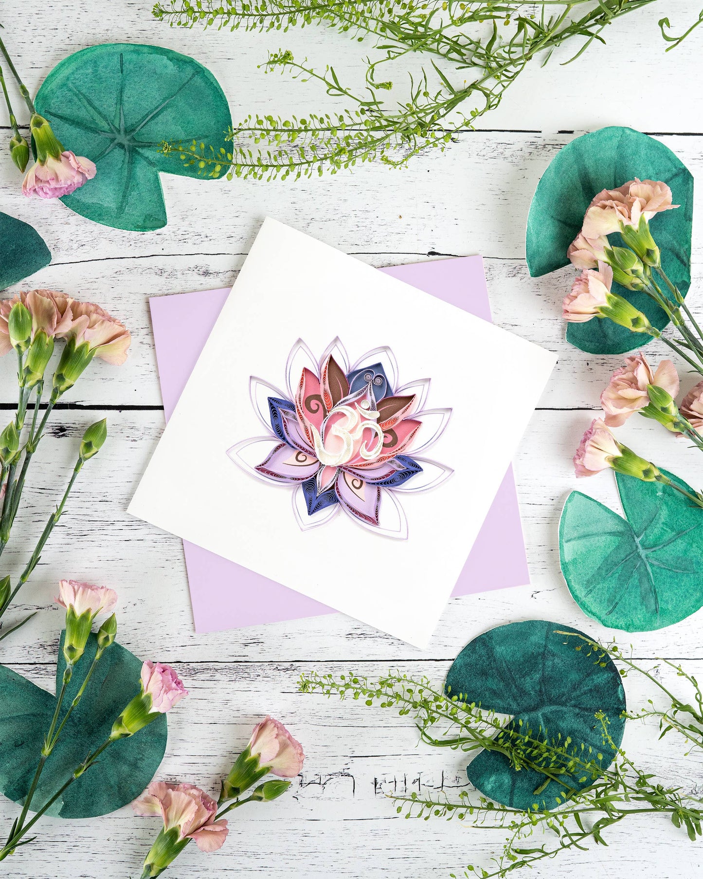 Quilled Greeting Card, "Ohm Lotus"