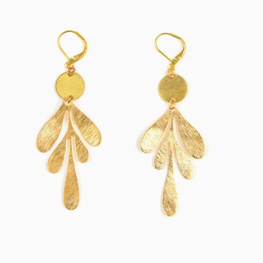 Earrings, Graphic Leaf