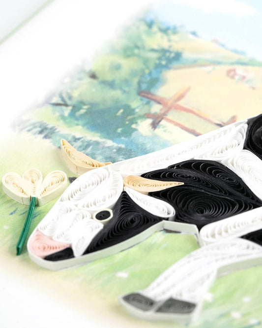 Quilled Greeting Card, "Dairy Cow"