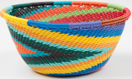 Small Round Zulu Wire Basket, Assorted Colors