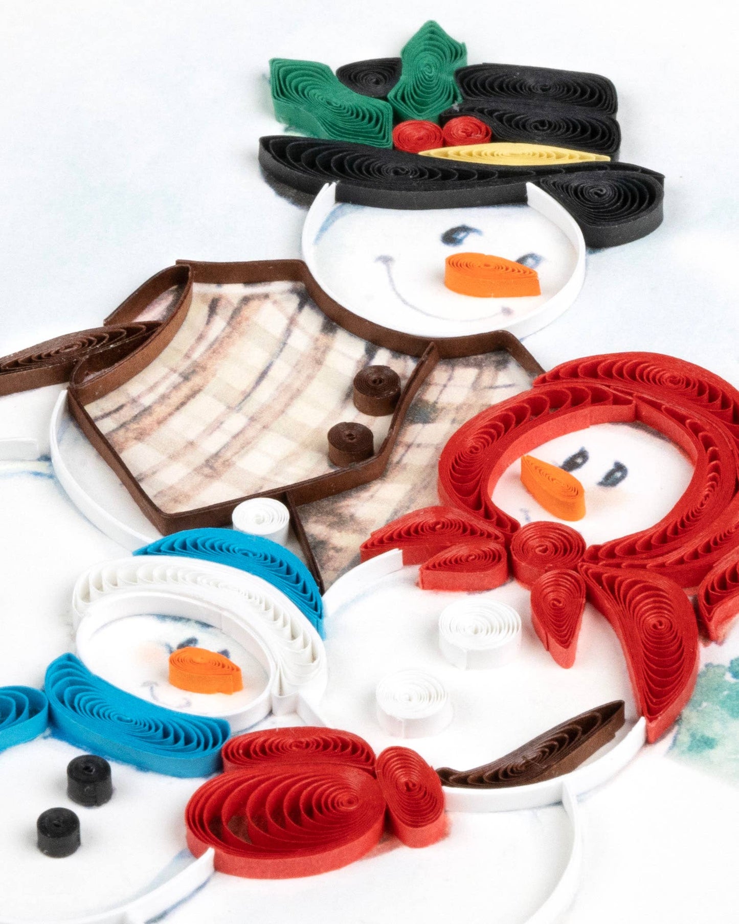 Quilled Greeting Card, "Snowman Family"