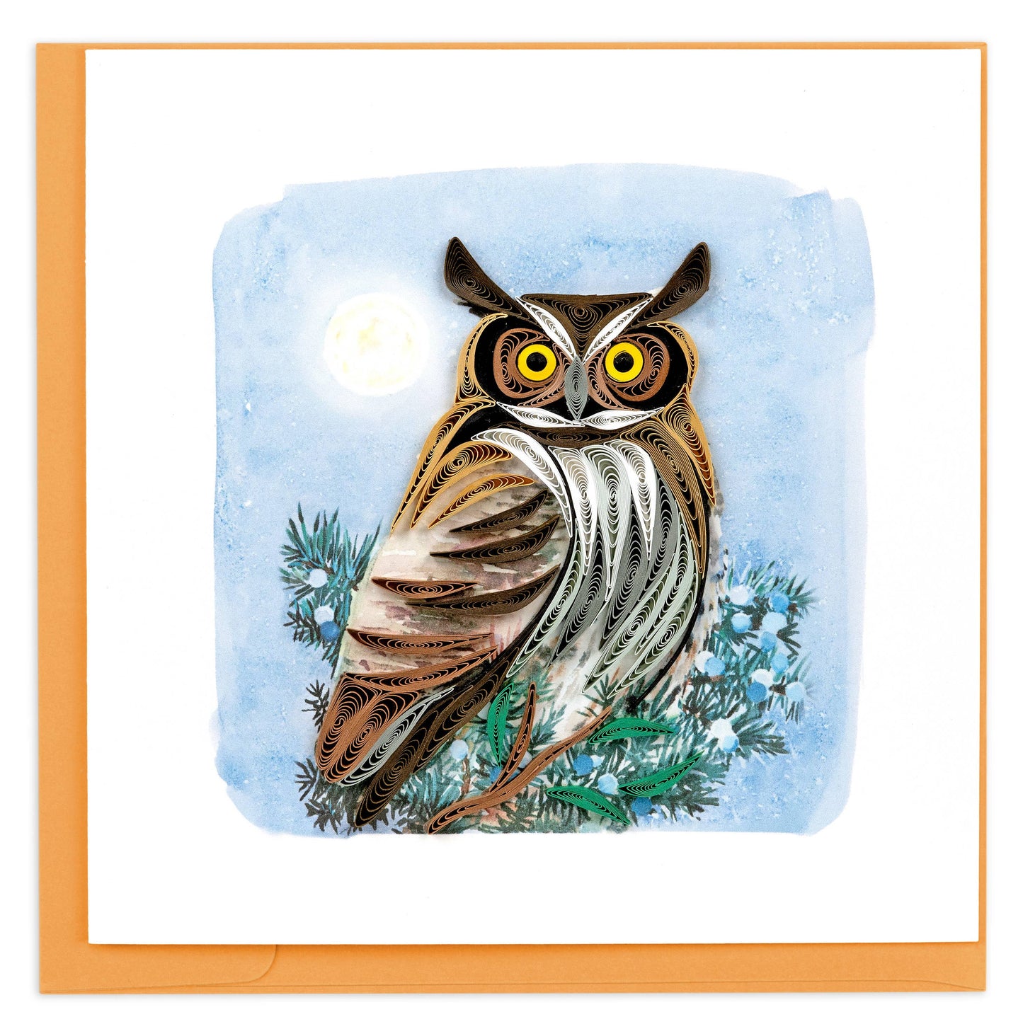 Quilled Greeting Card, "Horned Owl"