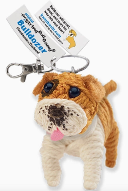 Keychain String Doll, "Bulldozer the Bull Dog"