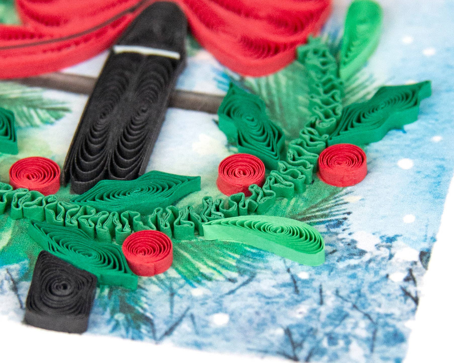 Quilled Greeting Card, "Holiday Lamp Post"