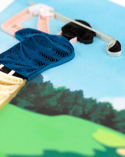 Quilled Greeting Card, "Golfer"