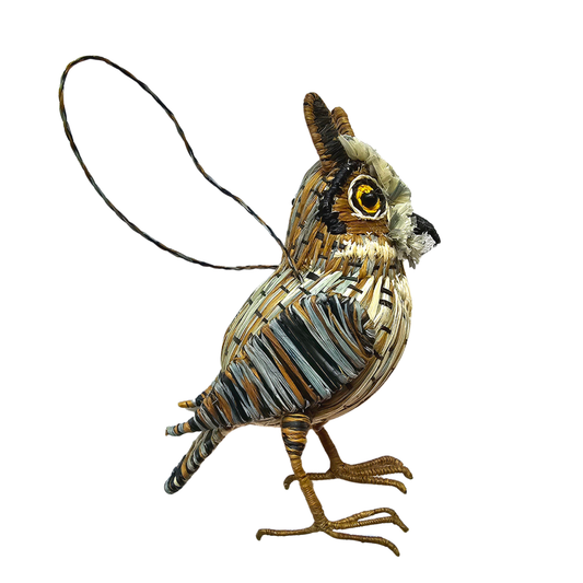 Great Horned Owl Woven Ornament