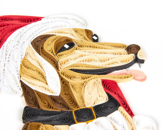Quilled Greeting Card, "Holiday Dog"
