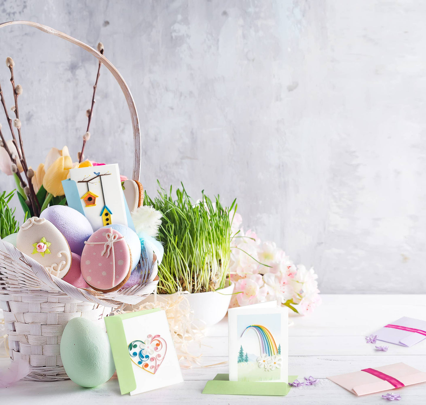 Quilled Gift Enclosure, "Birdhouses"