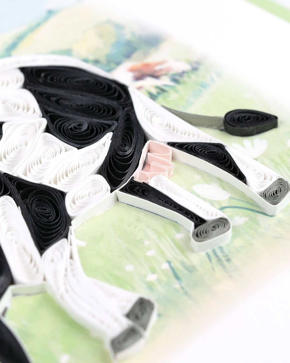 Quilled Greeting Card, "Dairy Cow"