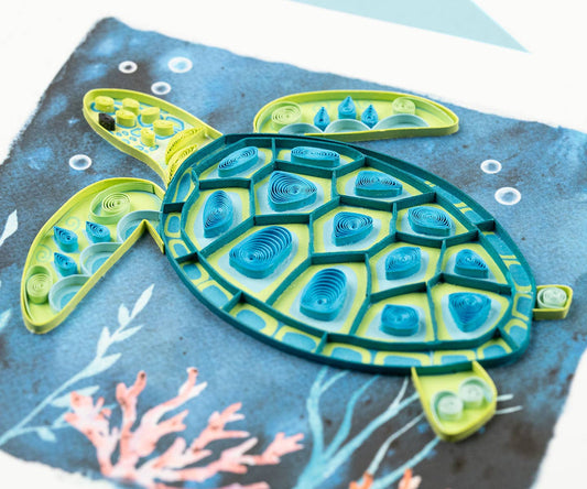 Quilled Greeting Card, "Decorative Sea Turtle"