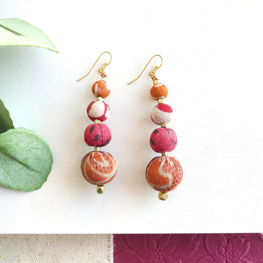 Earrings, Kantha Graduated