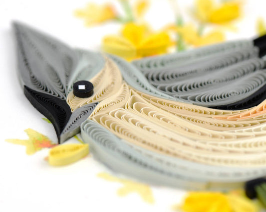 Quilled Greeting Card, "Tufted Titmouse"