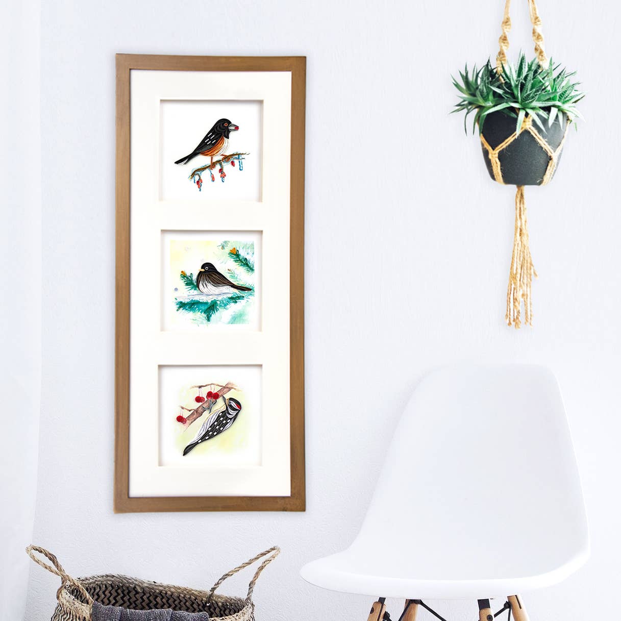 Quilled Greeting Card, "Downy Woodpecker"