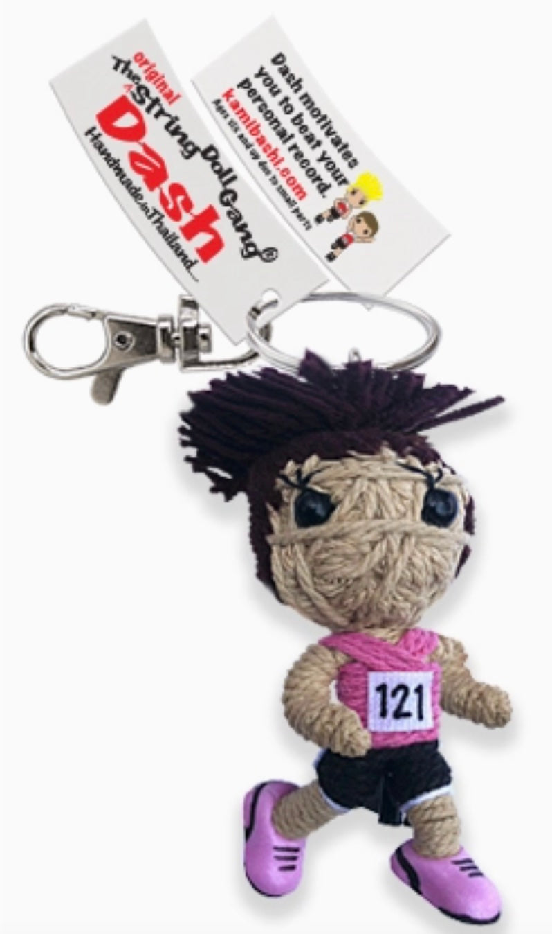 Keychain String Doll, "Dash the Runner (Girl)"