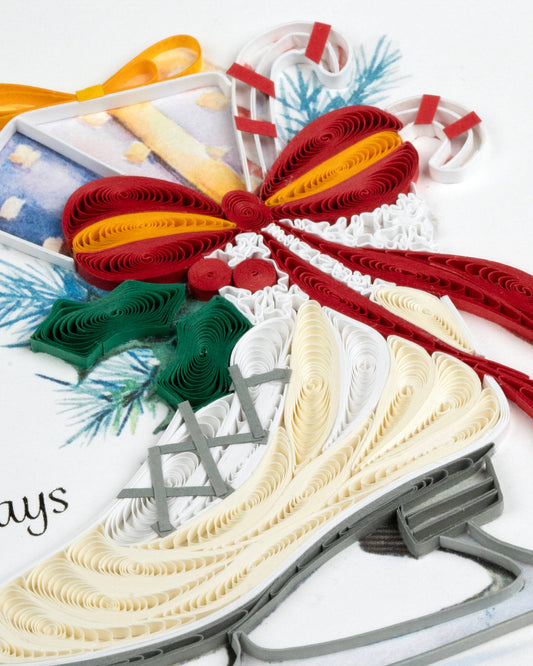 Quilled Greeting Card, "Winter Skates"