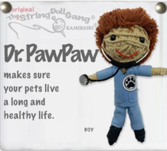 Keychain String Doll, "Dr. Paw Paw the Veterinarian (Boy)"