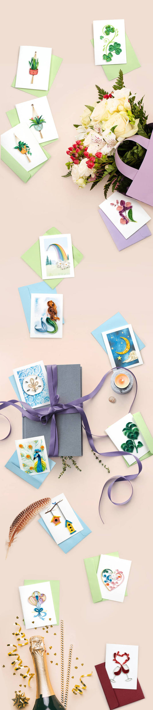 Quilled Gift Enclosure, "Colorful Balloons"
