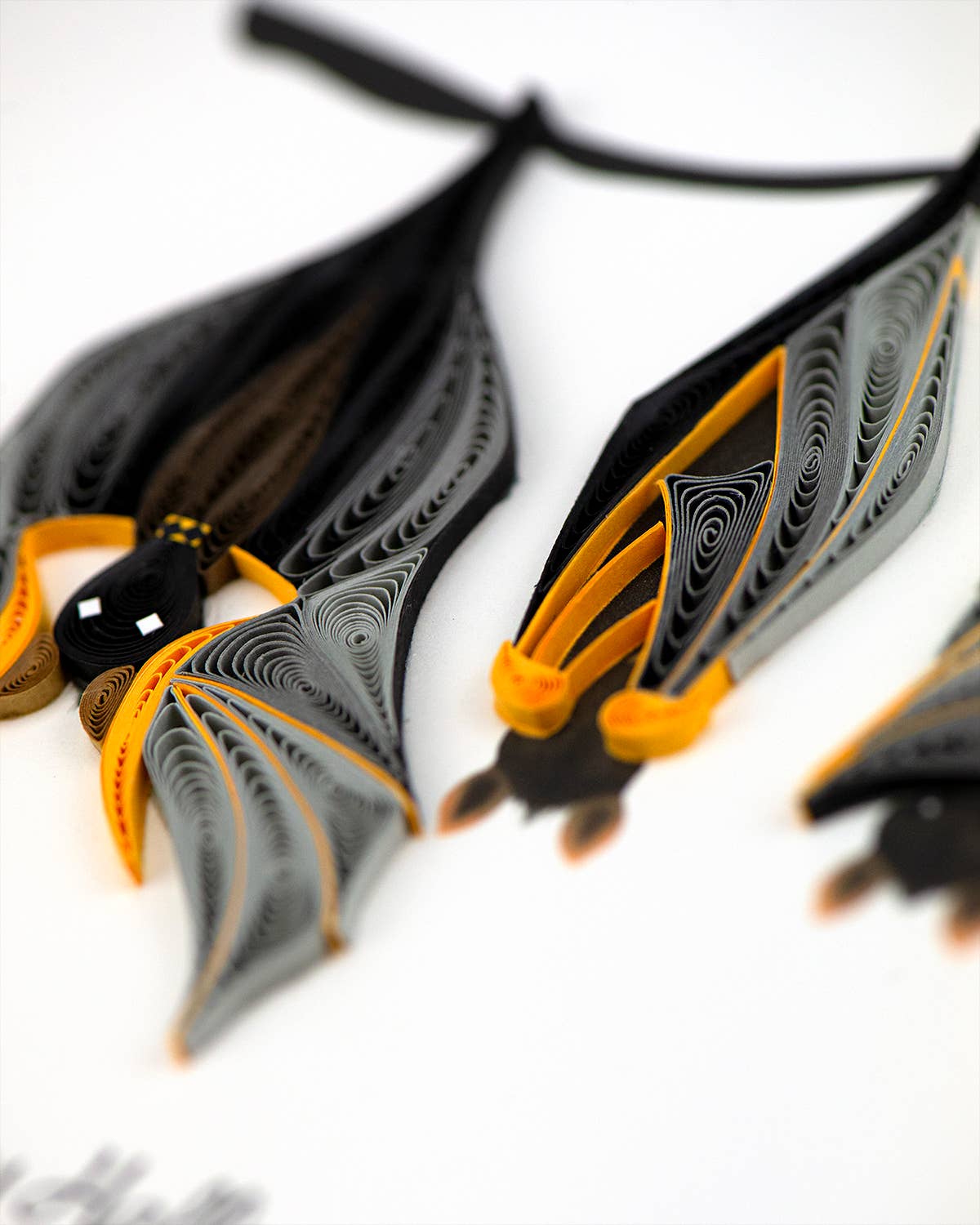 Quilled Greeting Card, "Halloween Bats"