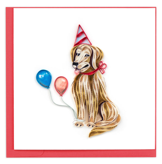 Quilled Greeting Card, "Birthday Dog"