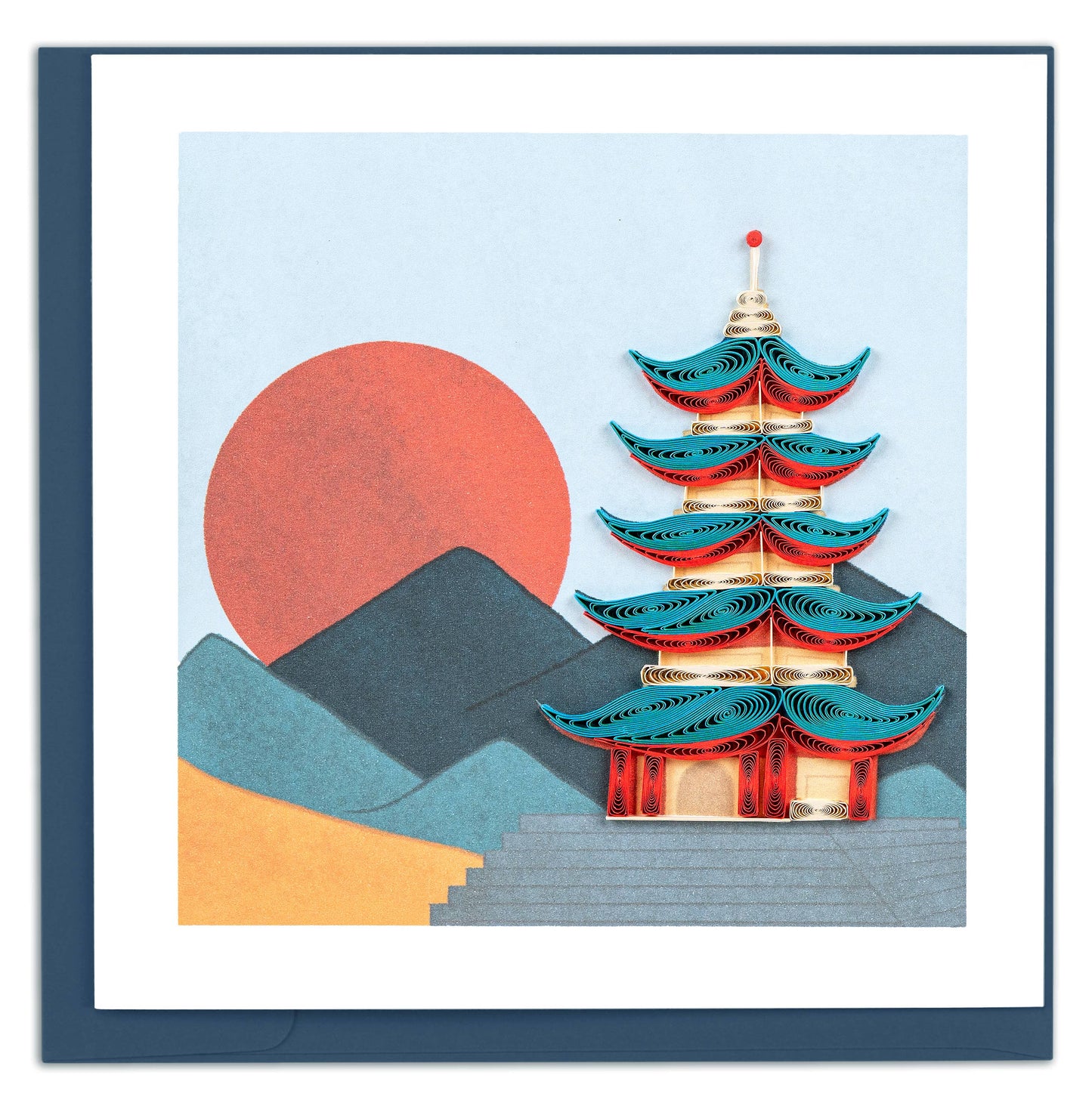 Quilled Greeting Card, "Pagoda"