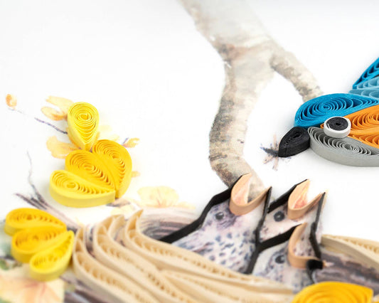 Quilled Greeting Card, "Bluebird & Babies"