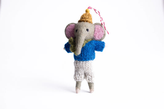 Wool Ornament, Sweater Elephant