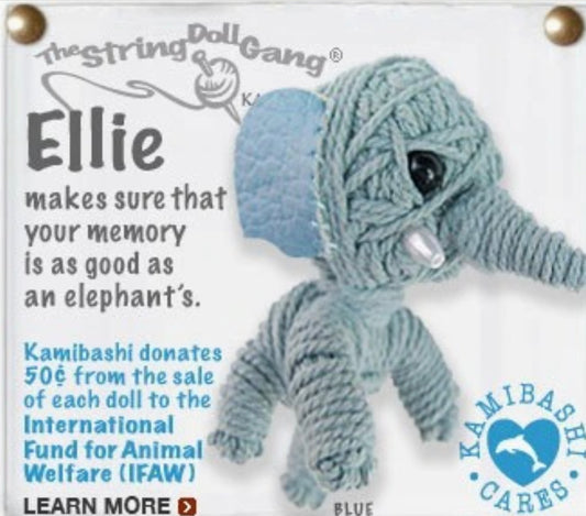 Keychain String Doll, "Ellie the Elephant"