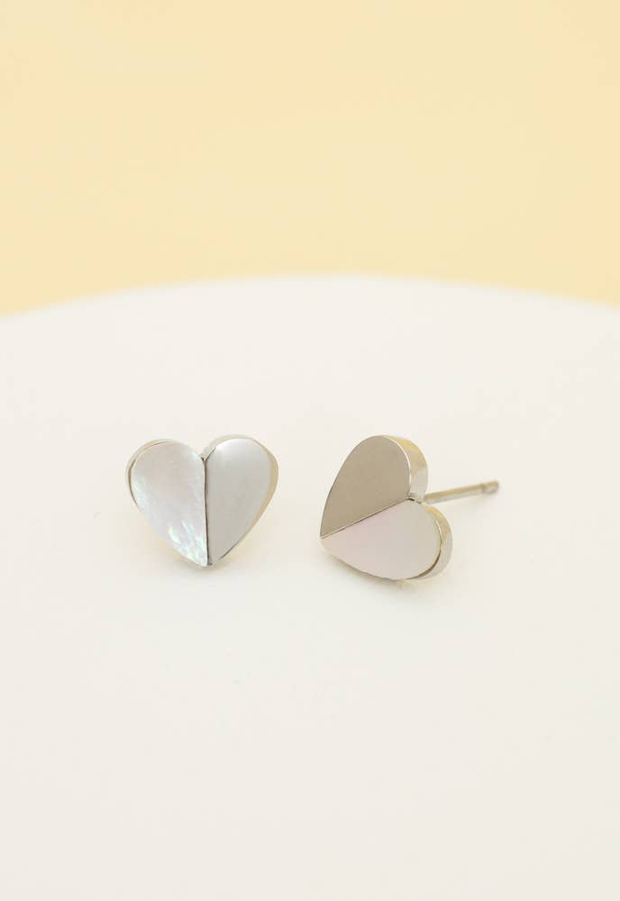 "Give Hope" Earrings in Silver and Mother of Pearl