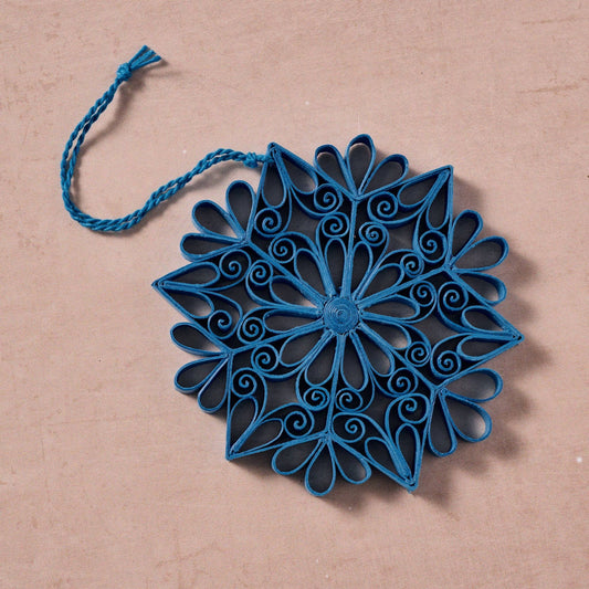 Kula Quilled Snowflake Ornament - Blue