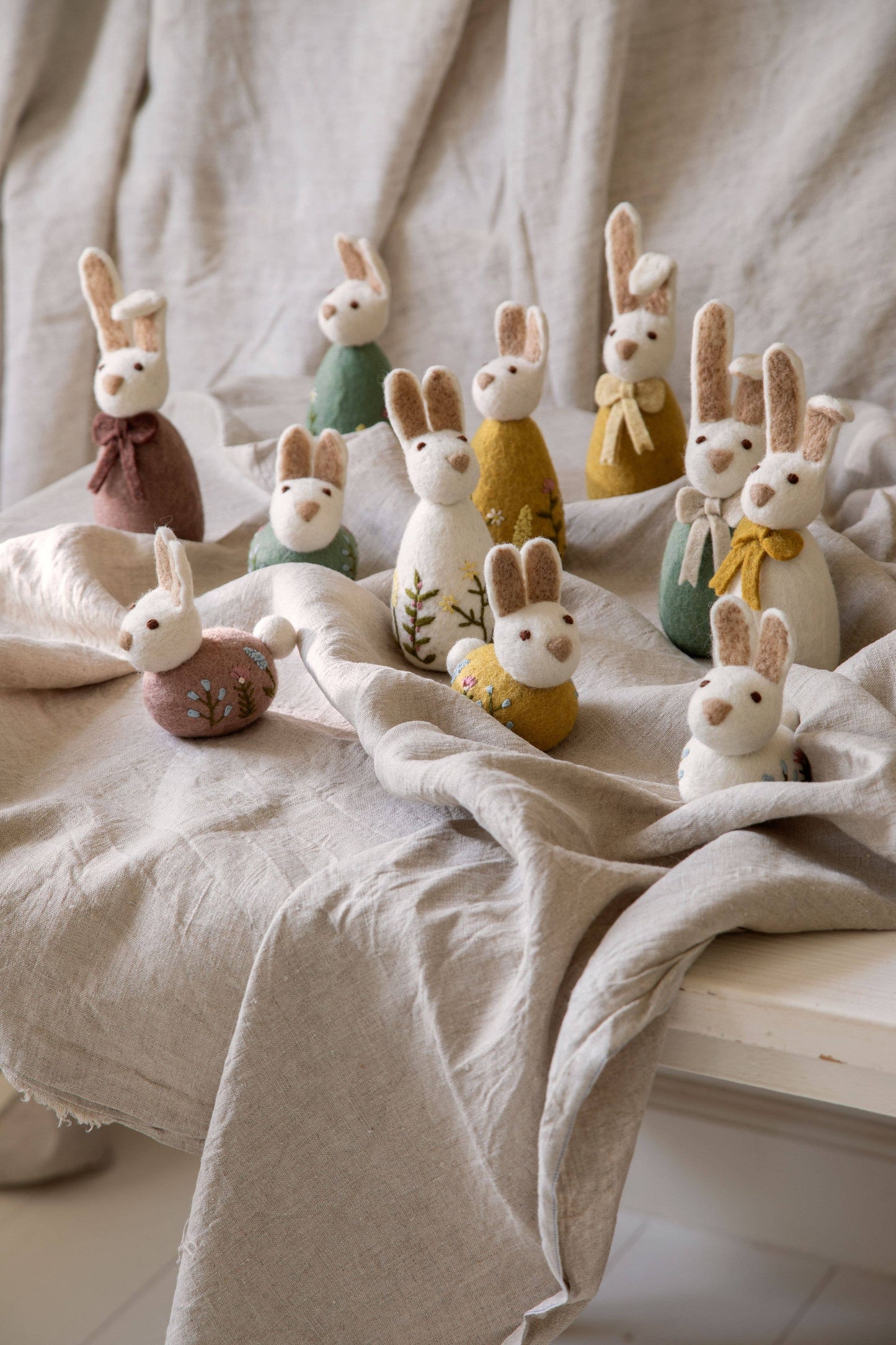 Felted Bunny with a Bow