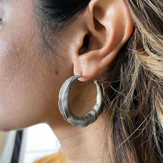 Earrings, Wavy Hoops